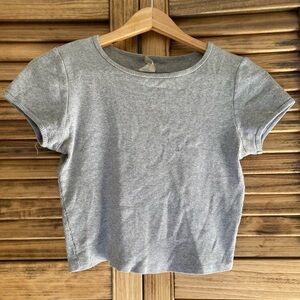 Bozzolo Heather Gray Ribbed Tee